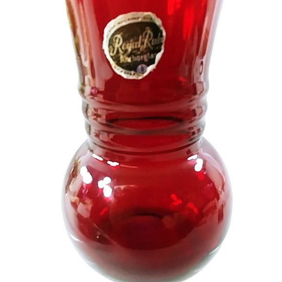 Vase Hocking Royal Ruby Red Ball Base Design 6-1/2" Tall - Picture 2 of 6